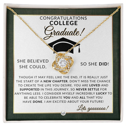 College Grad Gift For Her - Meaningful Milestone Necklace - College Graduation Gift For A Girl - Liliana and Liam