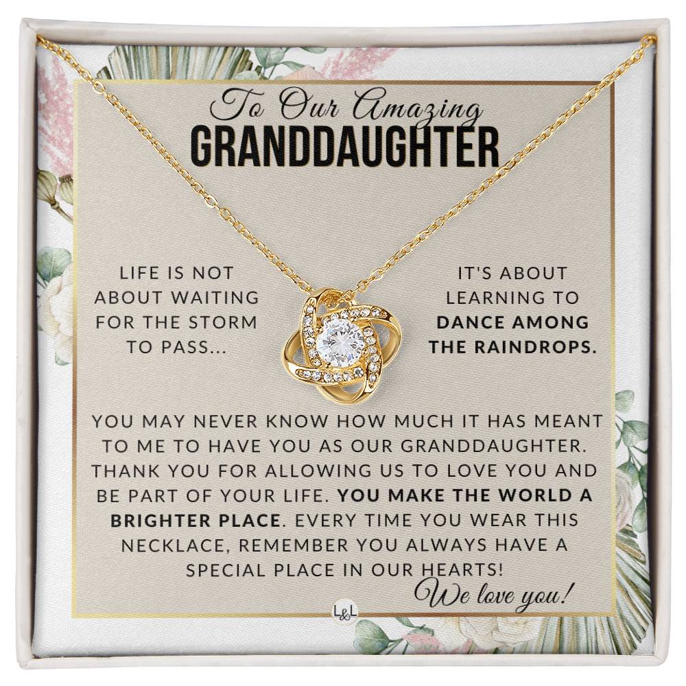 Gift For Our Granddaughter - Dance In The Rain - Meaningful Granddaughter Gift For Her Birthday, Christmas or For Graduation - Liliana and Liam