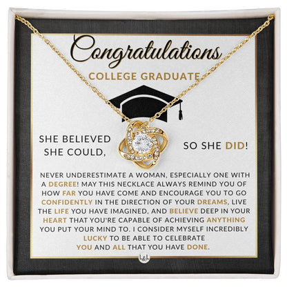 College Graduate Gift For Her - Meaningful Milestone Necklace - College Graduation Gift For Her - Liliana and Liam