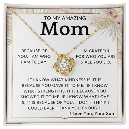 Gift for Mom, From Son - All You Do - To Mother, From Son - Beautiful Women's Pendant + Sentimental Message - Great For Mother's Day, Christmas or Your Mom's Birthday - Liliana and Liam
