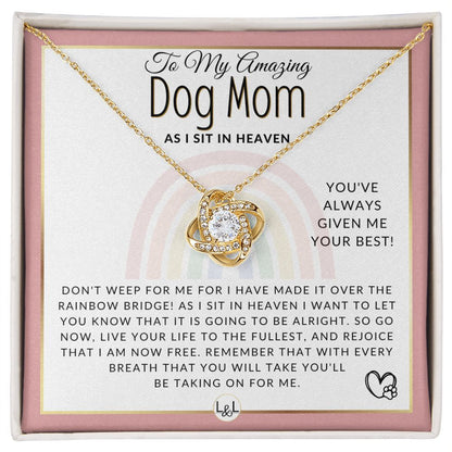 For A Grieving Dog Mom - Dog Memorial Gift, Dog Loss Keepsake, Dog in Heaven - Condolence And Comfort Sympathy Gift Dog Mom Keepsake Necklace - Liliana and Liam
