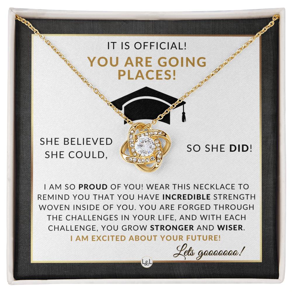 Master's Degree Grad Gift For Her - Beautiful Necklace + Heartfelt Graduation Message - Masters Program Graduation