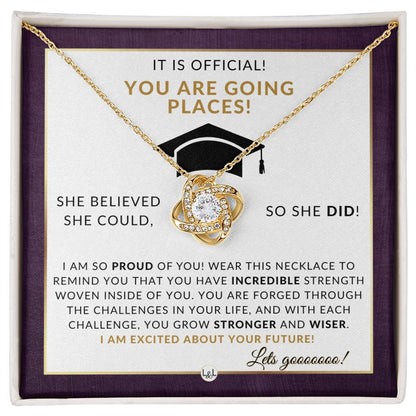 Grad Party Gift For Her - Meaningful Milestone Necklace - Graduation Gift For Her - She Believed She Could, So She Did - Liliana and Liam