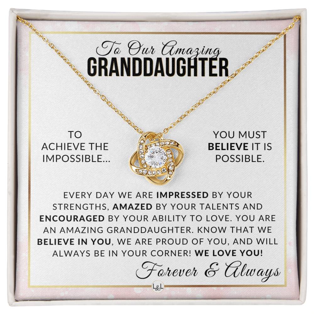 Gift For Our Granddaughter - We Believe In You - Meaningful Granddaughter Gift For Her Birthday, Christmas or For Graduation - Liliana and Liam