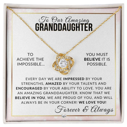 Gift For Our Granddaughter - We Believe In You - Meaningful Granddaughter Gift For Her Birthday, Christmas or For Graduation - Liliana and Liam