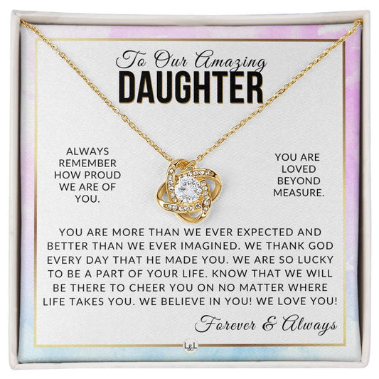 Gift For Our Daughter - I Thank God - Meaningful Gift For Her Birthday, Christmas or For Graduation - Liliana and Liam