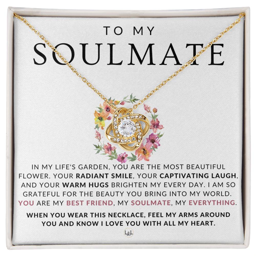 Romantic Gift For Her - To My Soulmate - The Beauty You Bring - Beautiful Women's Pendant + Heartfelt Message - Perfect Christmas Gift, Valentine's Day, Birthday or Anniversary Present