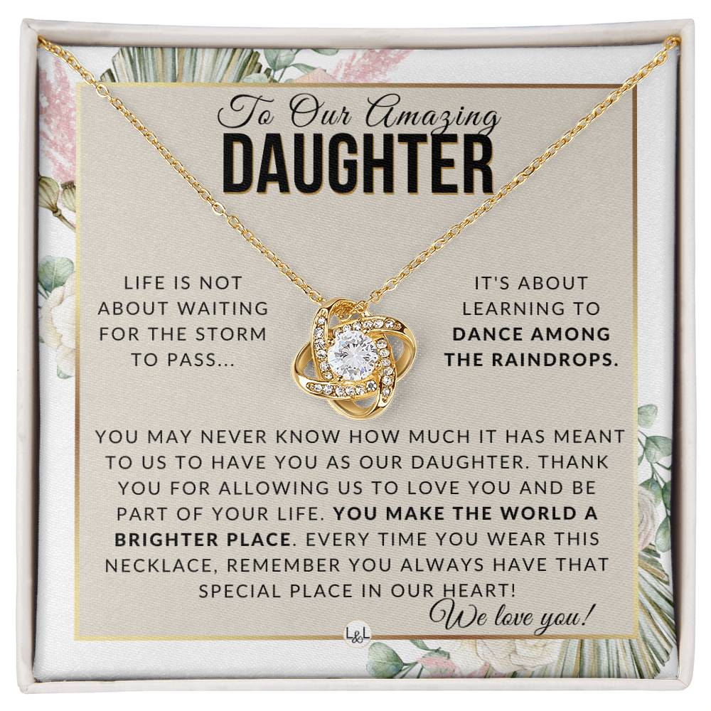 Gift For Our Daughter - Dance In The Rain - Meaningful Gift For Her Birthday, Christmas or For Graduation - Liliana and Liam