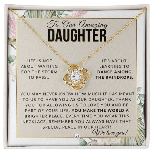 Gift For Our Daughter - Dance In The Rain - Meaningful Gift For Her Birthday, Christmas or For Graduation - Liliana and Liam