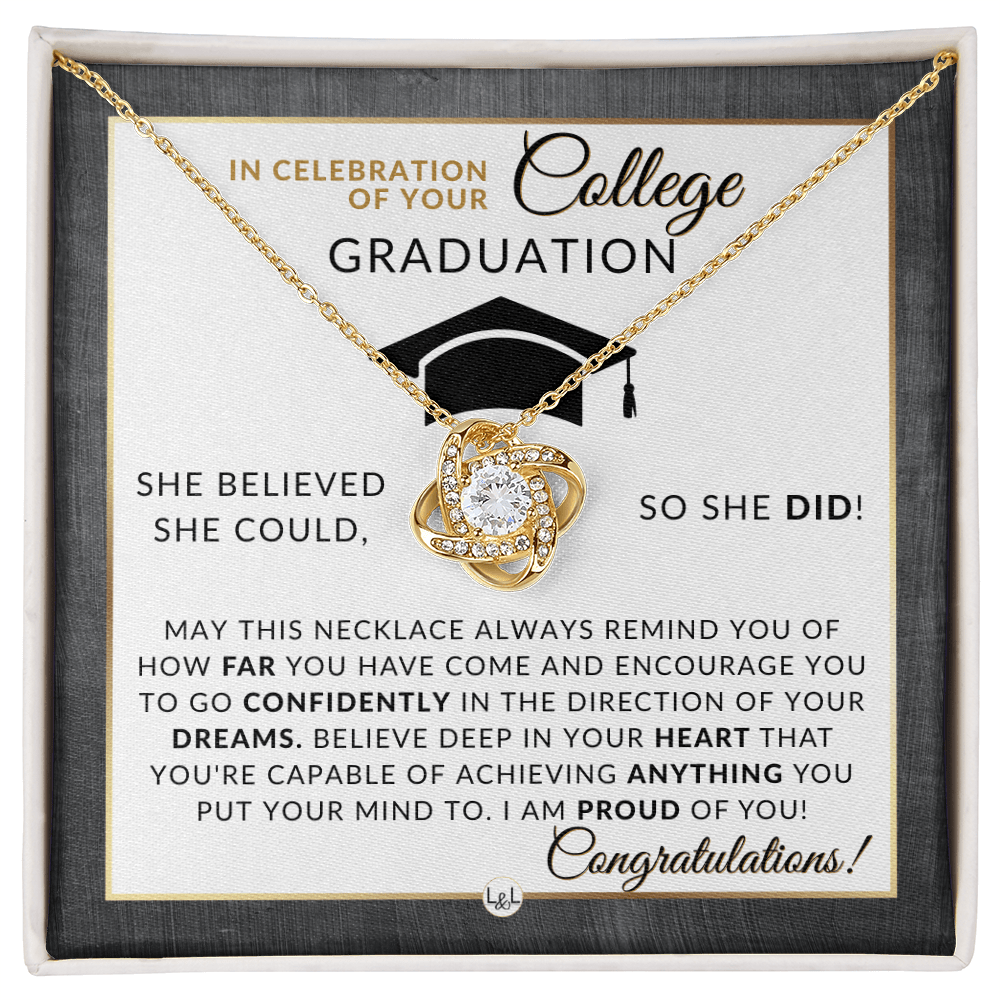 College Graduation Gift For Her - Meaningful Milestone Necklace - Graduation Gift For Her - Liliana and Liam