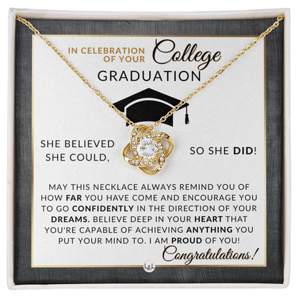 College Graduation Gift For Her - Meaningful Milestone Necklace - Graduation Gift For Her - Liliana and Liam