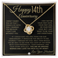 14th Anniversary - Elegant Knot Pendant Necklace with Heartfelt Message - Gift for Wife - Liliana and Liam