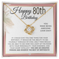 80th Birthday - Elegant Knot Pendent Necklace - Birthday Gift For Her