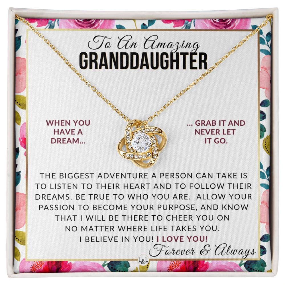 Granddaughter Gift - Follow Your Dreams - Meaningful Granddaughter Gift For Her Birthday, Christmas or For Graduation