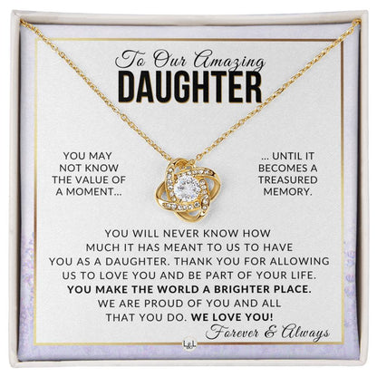 Gift For Our Daughter - Proud Of You - Meaningful Gift For Her Birthday, Christmas or For Graduation - Liliana and Liam