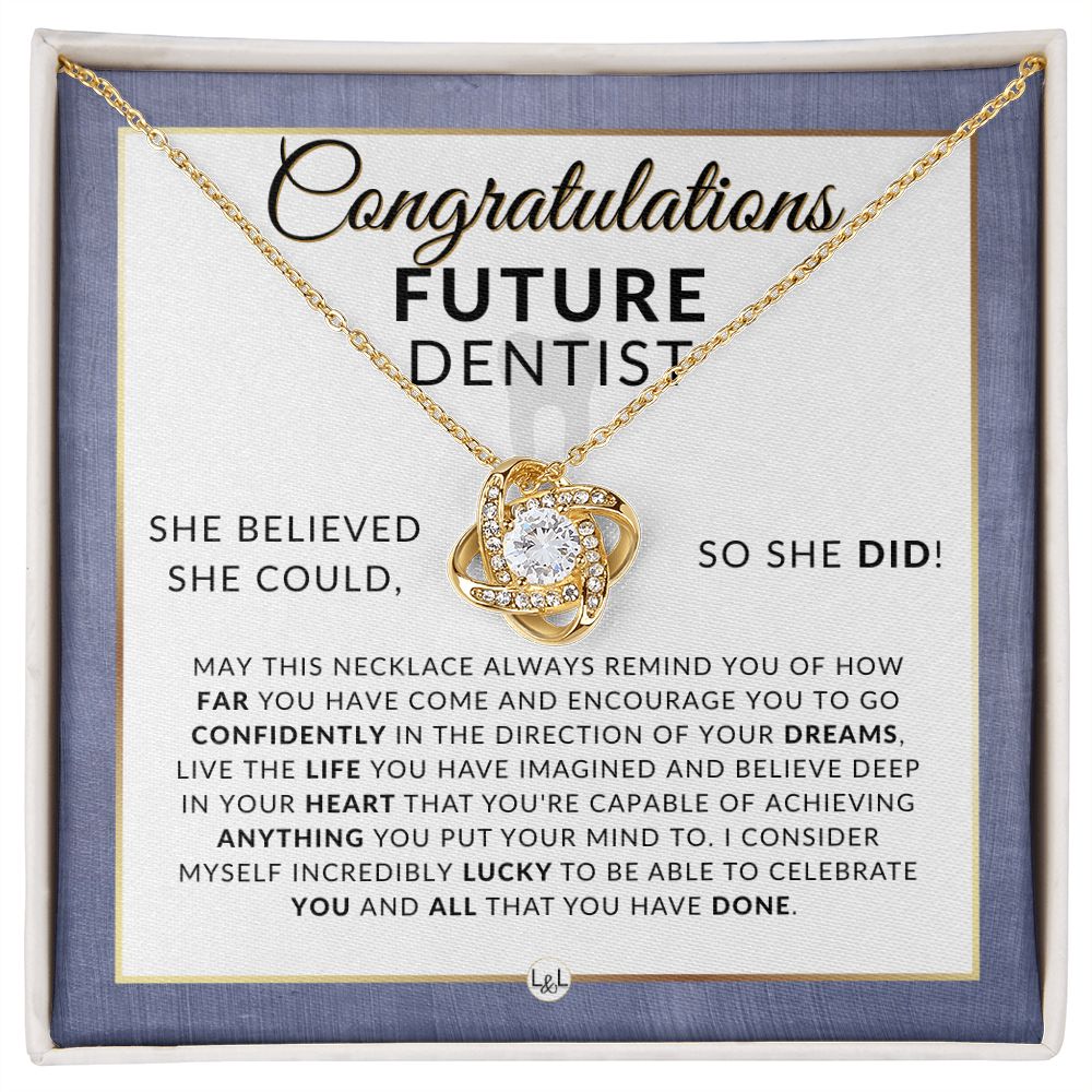Congratulations On Your Dental School Acceptance - Meaningful Milestone Necklace - 2024 Graduation Gift For Future Dentist