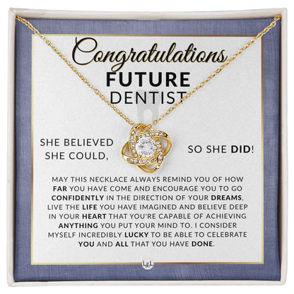 Congratulations On Your Dental School Acceptance - Meaningful Milestone Necklace - Graduation Gift For Future Dentist - Liliana and Liam