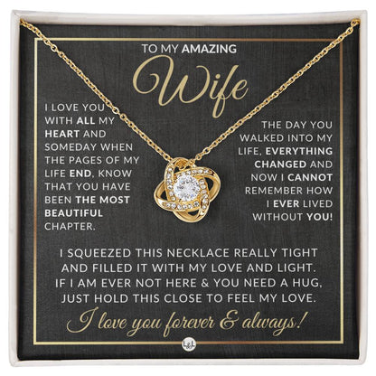 Best Gift For Wife - Pendant Necklace - Sentimental and Romantic Christmas Gift, Valentine's Day, Birthday or Anniversary Present - Liliana and Liam
