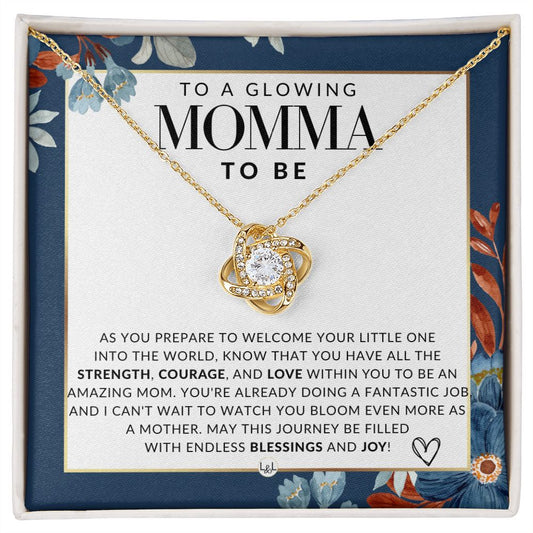 Glowing Momma To Be Gift - Beautiful Pendant Necklace To Celebrate Mom - Great Birthday, Mother's Day or Christmas Gift Idea For Her