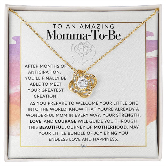 Momma To Be Necklace - Beautiful Pendant Necklace To Celebrate Mom - Great Birthday, Mother's Day or Christmas Gift Idea For Her