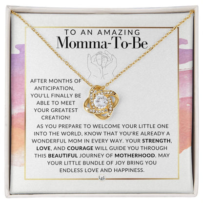 Momma To Be Necklace - Beautiful Pendant Necklace To Celebrate Mom - Great Birthday, Mother's Day or Christmas Gift Idea For Her - Liliana and Liam