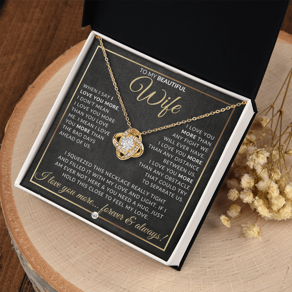 To My Beautiful Wife - Pendant Necklace - Sentimental and Romantic Christmas Gift, Valentine's Day, Birthday, Anniversary