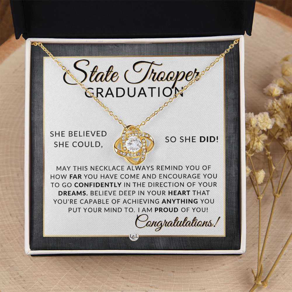 State Trooper Graduation Gifts For Her, New Female Police Officer, Law Enforcement Officer - Meaningful Milestone Necklace