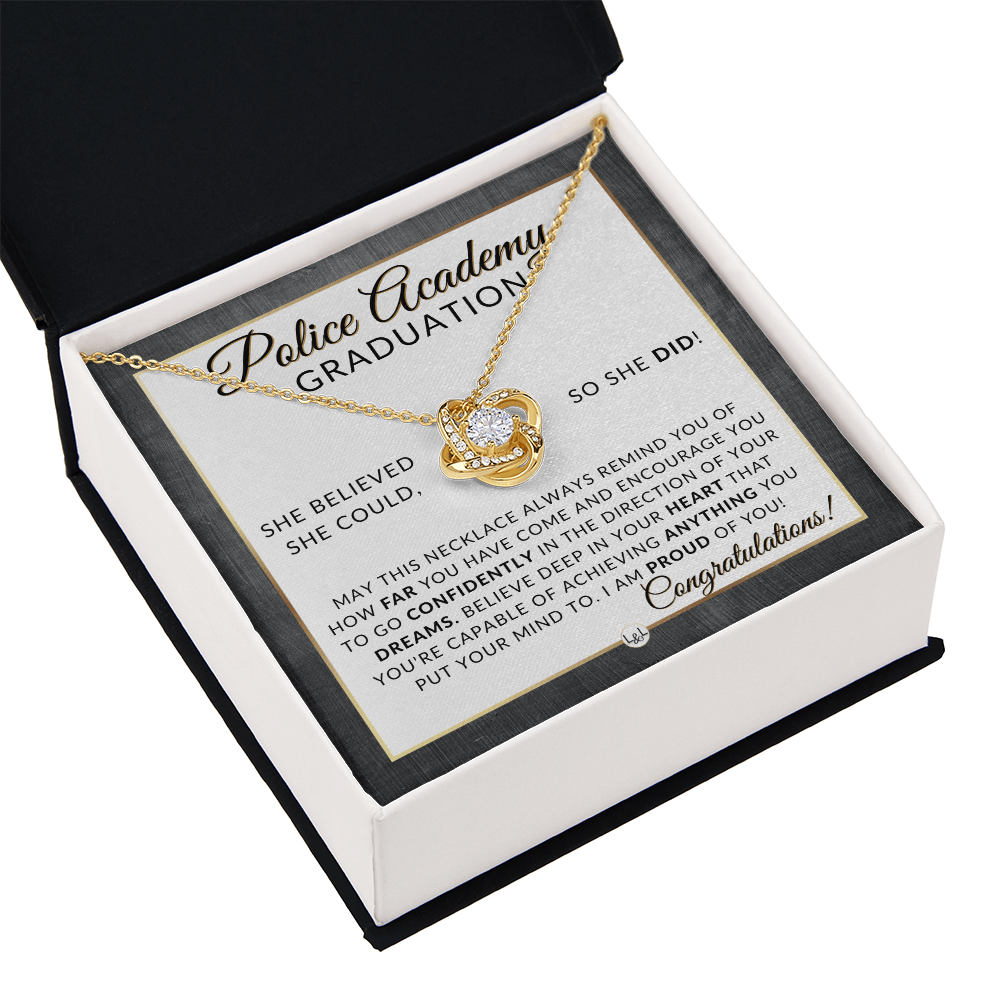 A - Police Academy Graduation Gifts From Her, New Female Police Officer, Law Enforcement Officer Gifts, - Meaningful Milestone Necklace - 2025 Graduation Gift For Her - Liliana and Liam