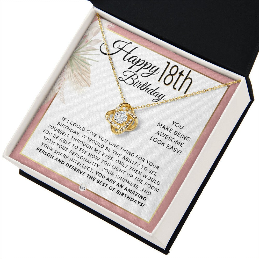 18th Birthday Gift For Her - Necklace For 18 Year Old Birthday - Pendant Necklace + Heartfelt Birthday Message For 18 Year Old Girl - Liliana and Liam