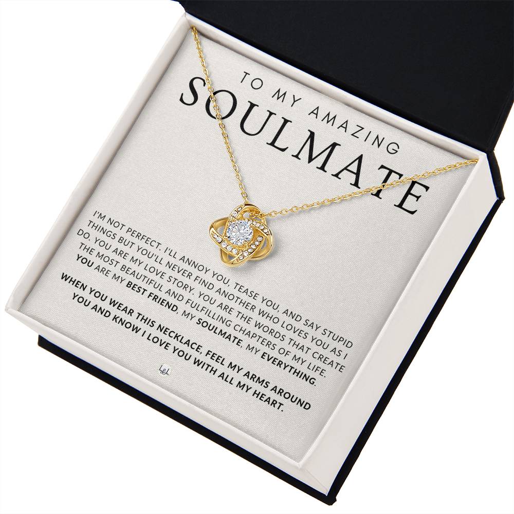 Sentimental Gift For My Soulmate - Beautiful Women's Pendant + Heartfelt Message - Perfect Christmas Gift, Valentine's Day, Birthday or Anniversary Present