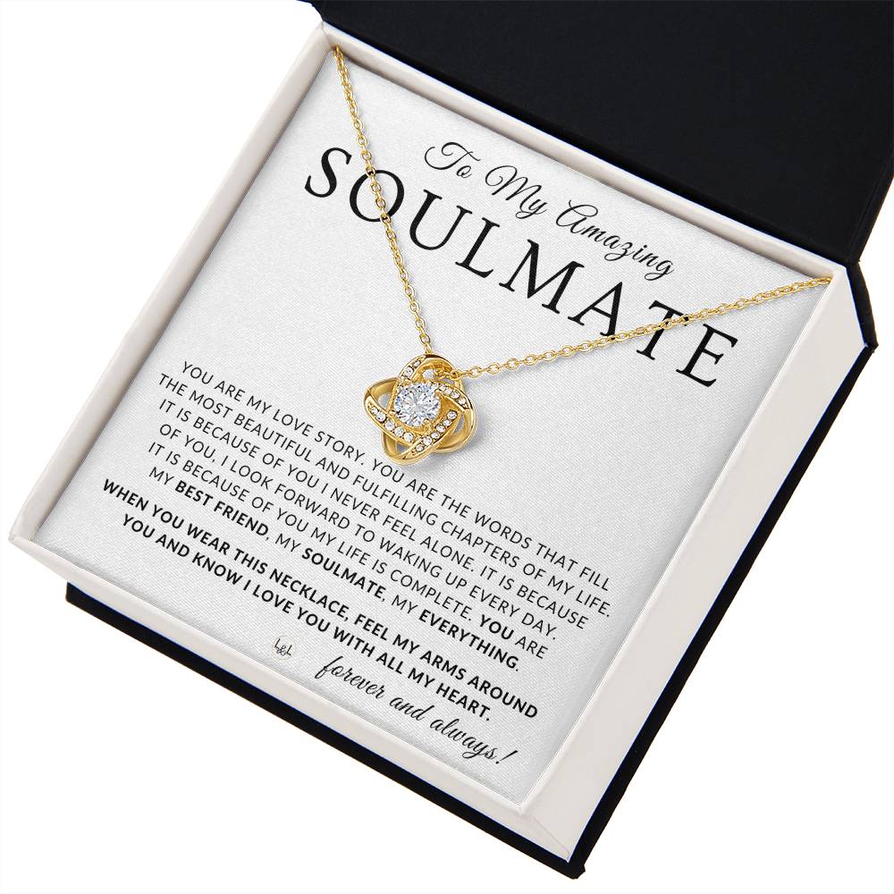 Thoughtful Gift For My Soulmate - Beautiful Women's Pendant + Heartfelt Message - Perfect Christmas Gift, Valentine's Day, Birthday or Anniversary Present