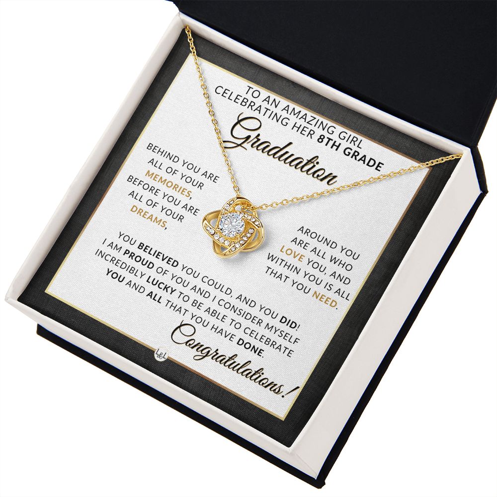 8th Grade Graduation Gifts For Her - Meaningful Milestone Necklace - 2024 Middle School Graduation Gift For Her