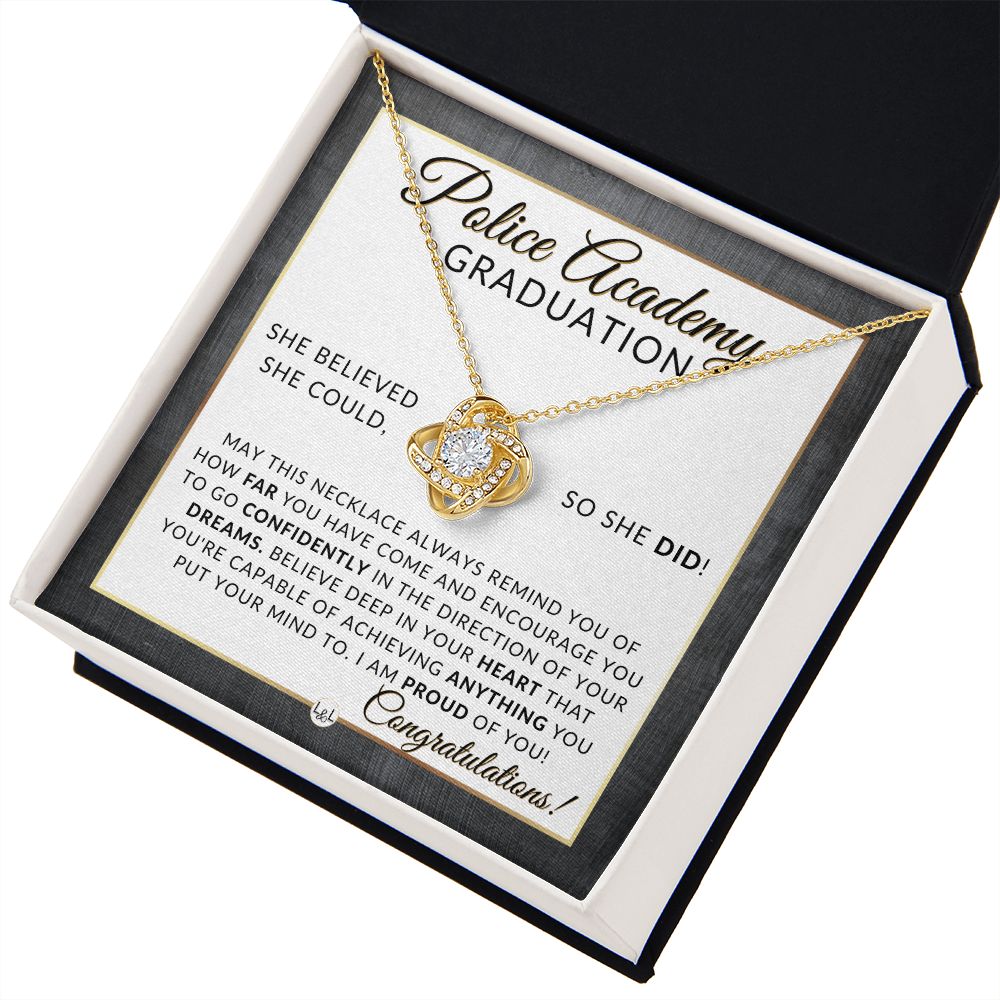 Police Academy Graduation Gifts For Her, New Female Police Officer, Law Enforcement Officer Gifts - Meaningful Milestone Necklace - 2024 Graduation Gift For Her