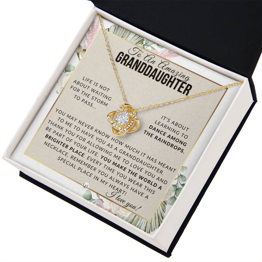 Granddaughter Gift - Dance In The Rain - Meaningful Granddaughter Gift For Her Birthday, Christmas or For Graduation