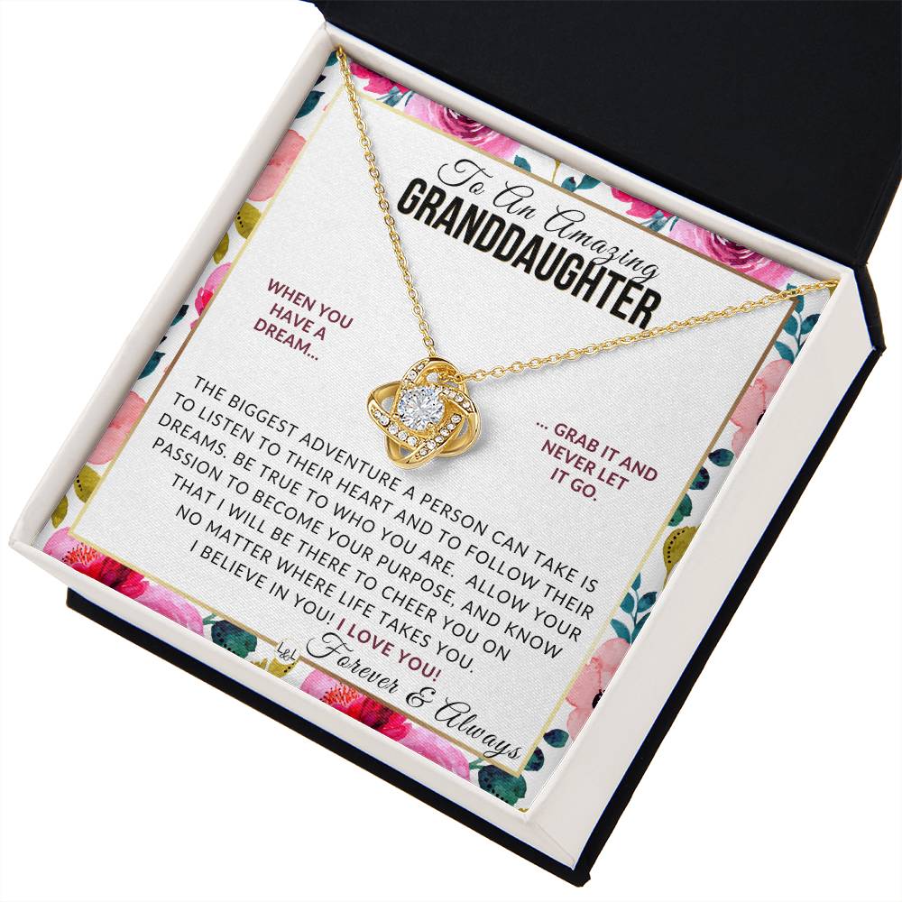 Granddaughter Gift - Follow Your Dreams - Meaningful Granddaughter Gift For Her Birthday, Christmas or For Graduation