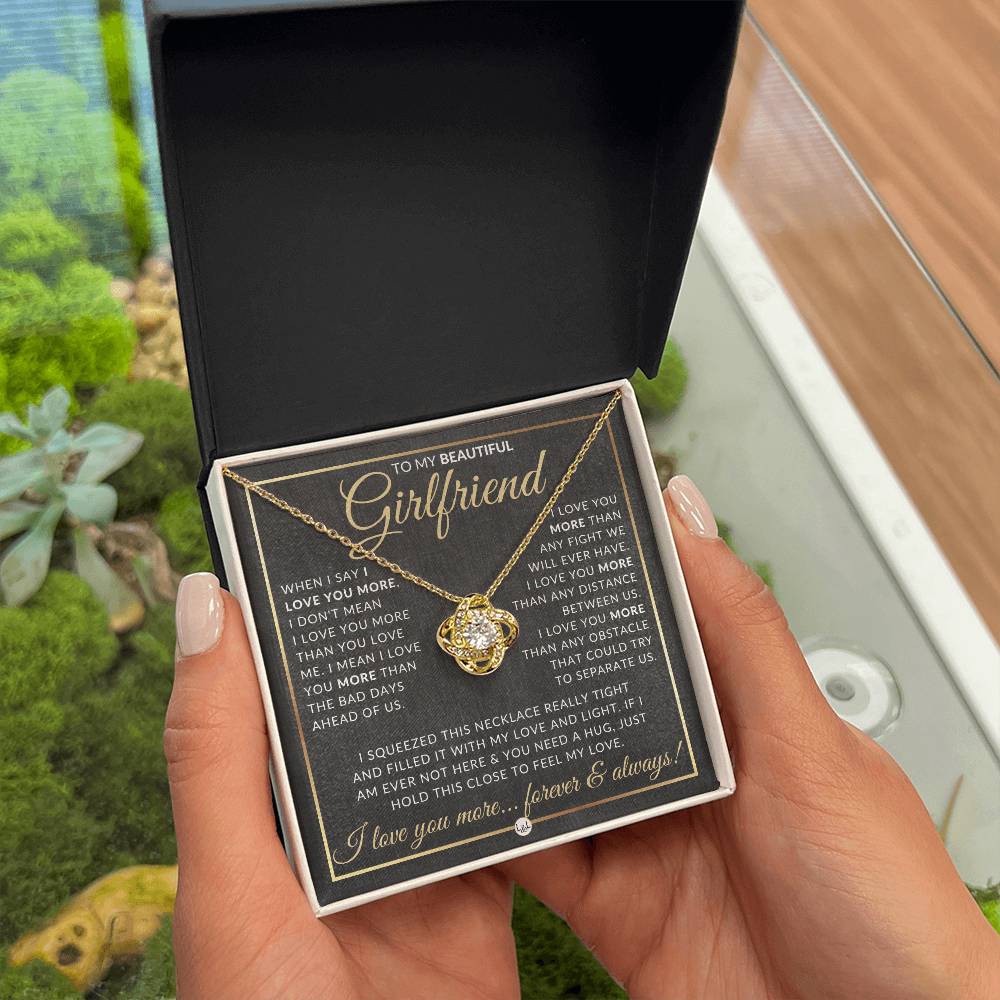 Surprise Gift Idea For Girlfriend - Necklace + Sentimental Message - Romantic Christmas Gift, Valentine's Day, Birthday or Anniversary Present - Liliana and Liam