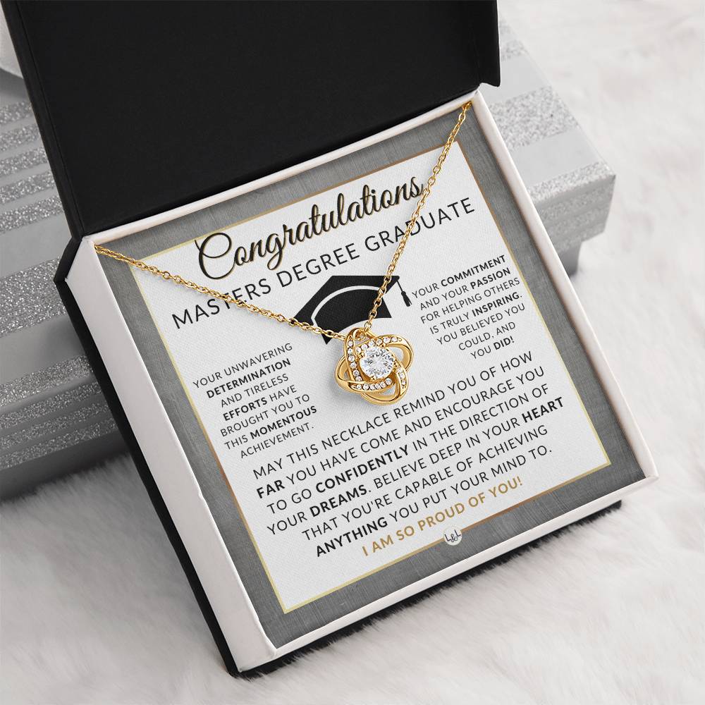 Graduate Graduation Gift Idea For Her For Masters Degree Graduate -  Master's Graduation Gift For Her - Pendant Necklace + Heartfelt Message