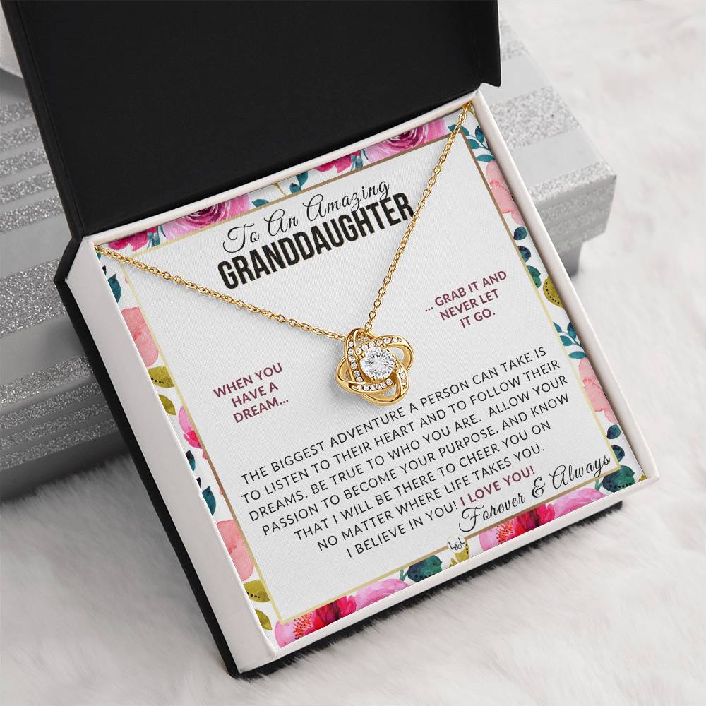 Granddaughter Gift - Follow Your Dreams - Meaningful Granddaughter Gift For Her Birthday, Christmas or For Graduation