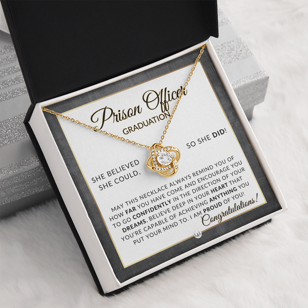 Prison Officer Graduation Gifts For Her, New Female Police Officer, Law Enforcement Officer - Meaningful Milestone Necklace
