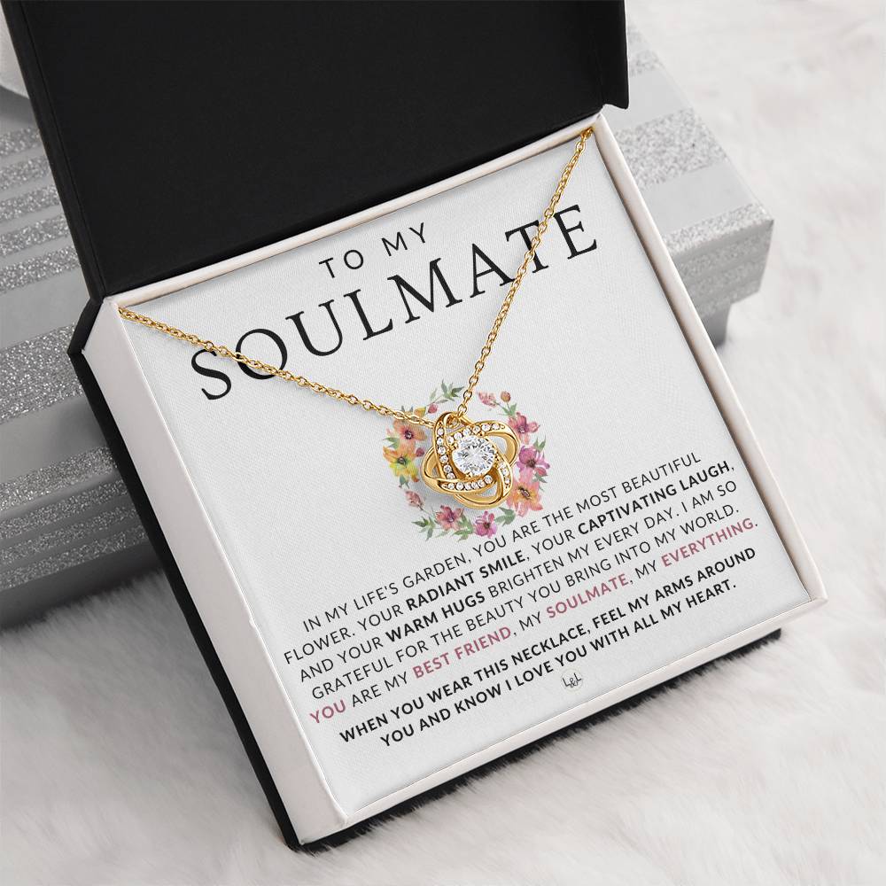 Romantic Gift For Her - To My Soulmate - The Beauty You Bring - Beautiful Women's Pendant + Heartfelt Message - Perfect Christmas Gift, Valentine's Day, Birthday or Anniversary Present