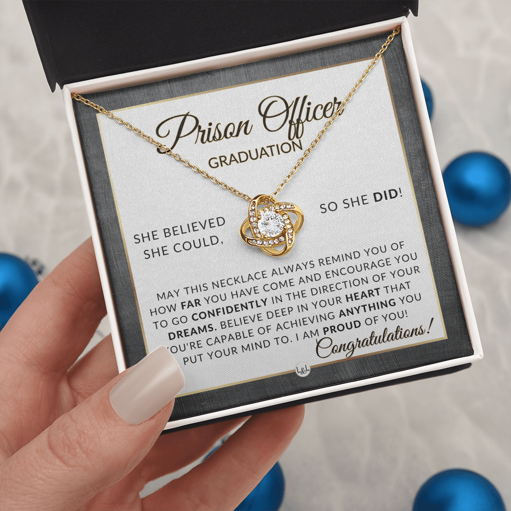 Prison Officer Graduation Gifts For Her, New Female Police Officer, Law Enforcement Officer - Meaningful Milestone Necklace