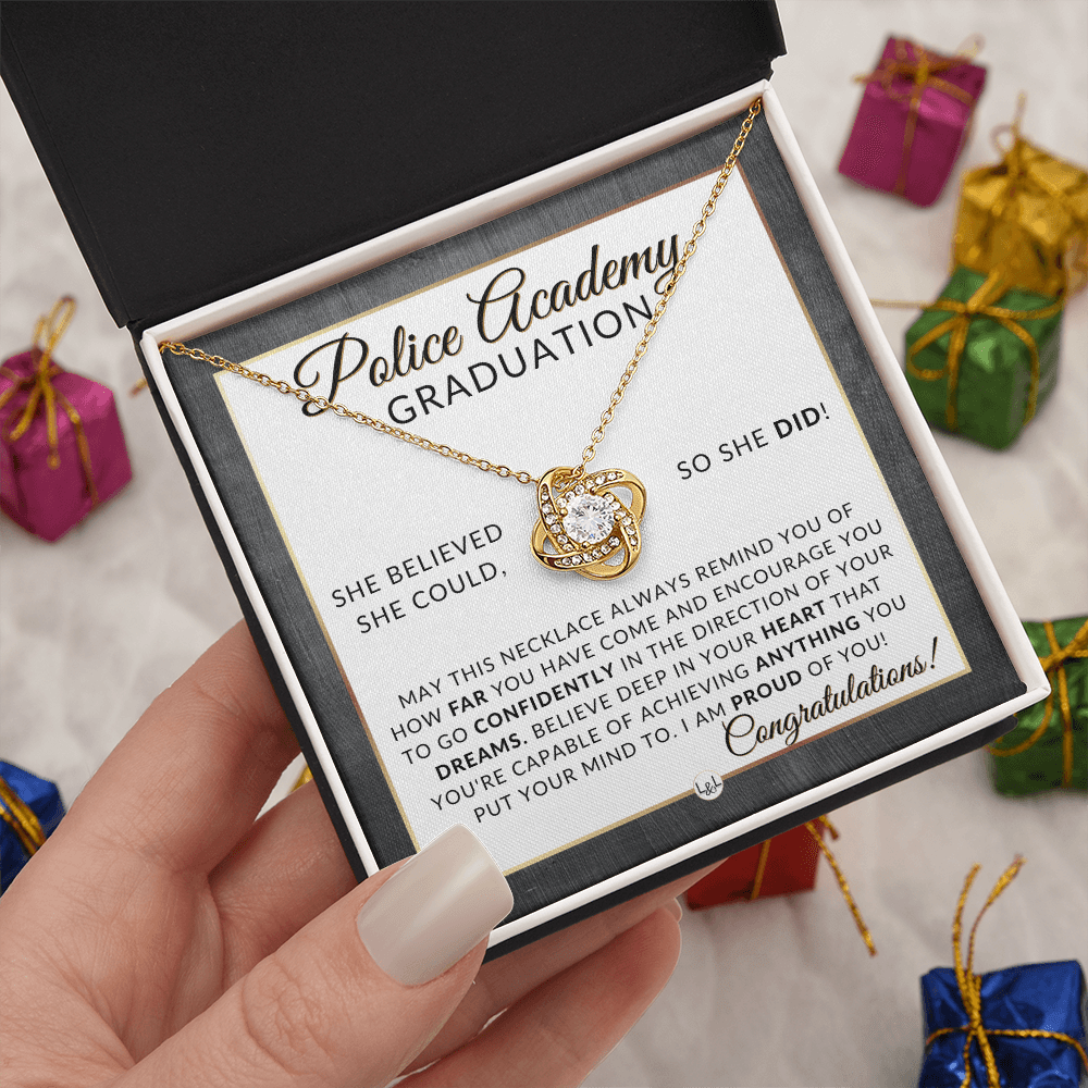 A - Police Academy Graduation Gifts From Her, New Female Police Officer, Law Enforcement Officer Gifts, - Meaningful Milestone Necklace - 2025 Graduation Gift For Her - Liliana and Liam
