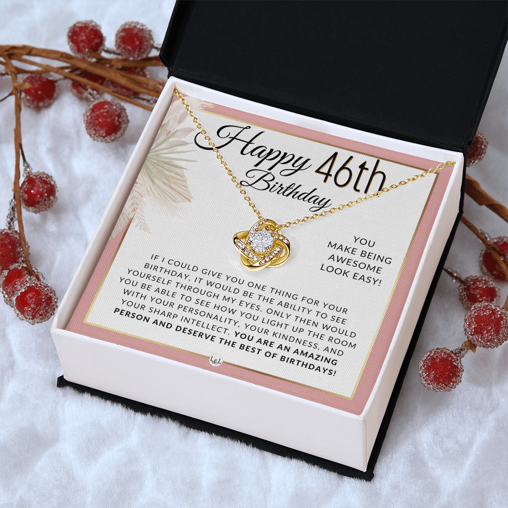 46th Birthday Gift For Her - Necklace For 46 Year Old Birthday Beautiful Women's Birthday Pendant - Liliana and Liam
