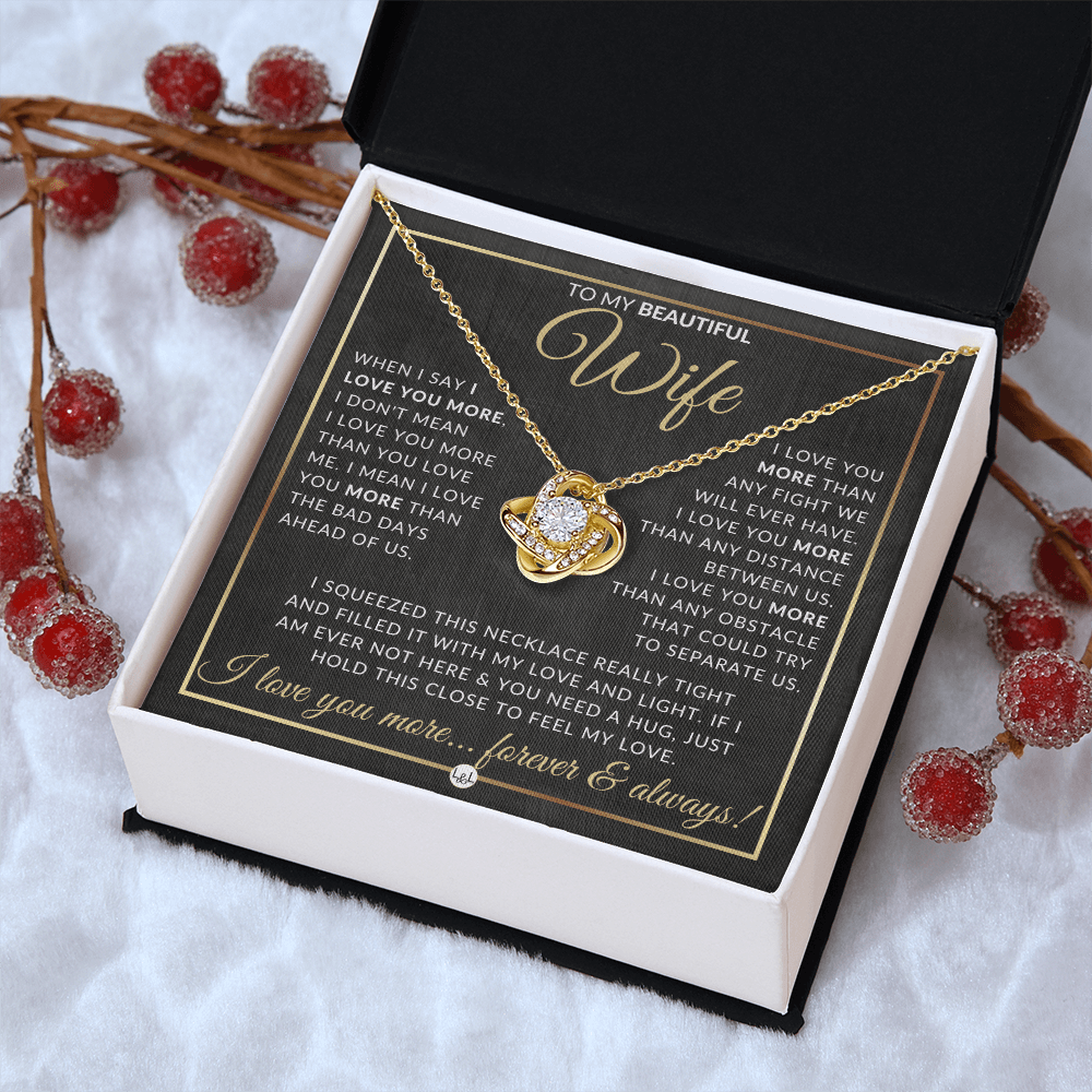 To My Beautiful Wife - Pendant Necklace - Sentimental and Romantic Christmas Gift, Valentine's Day, Birthday, Anniversary