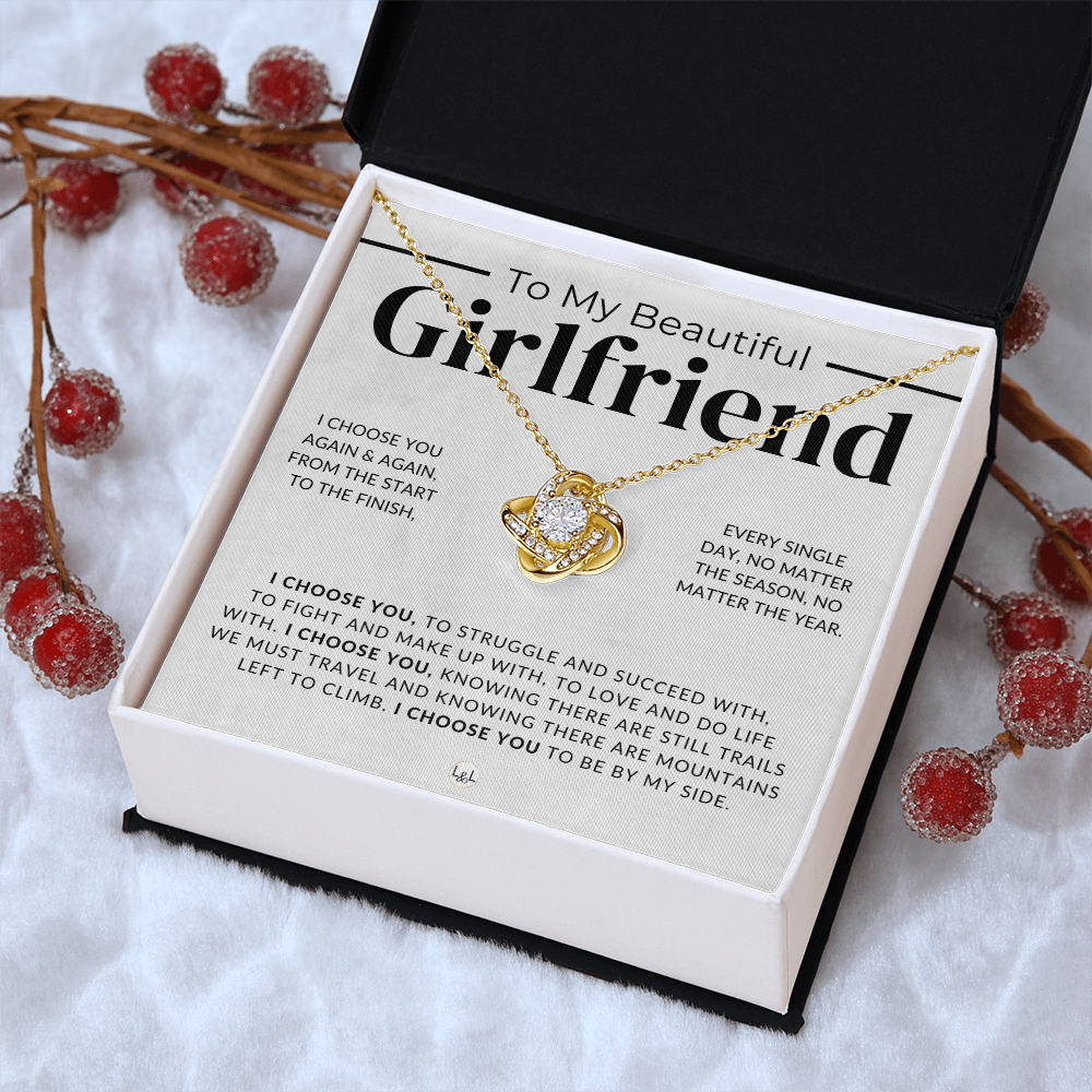 My Beautiful Girlfriend - I Choose You - Thoughtful and Romantic Gift for Her - Soulmate Necklace - Christmas, Valentine's
