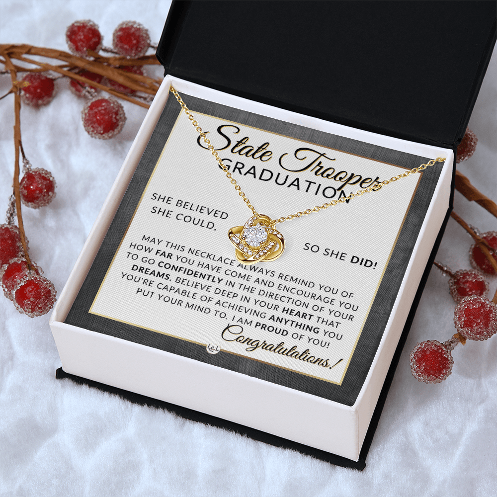 State Trooper Graduation Gifts For Her, New Female Police Officer, Law Enforcement Officer - Meaningful Milestone Necklace
