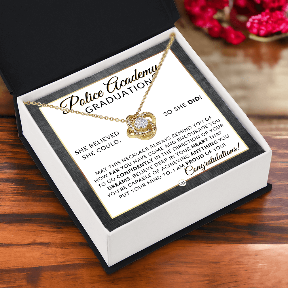 A - Police Academy Graduation Gifts From Her, New Female Police Officer, Law Enforcement Officer Gifts, - Meaningful Milestone Necklace - 2025 Graduation Gift For Her - Liliana and Liam
