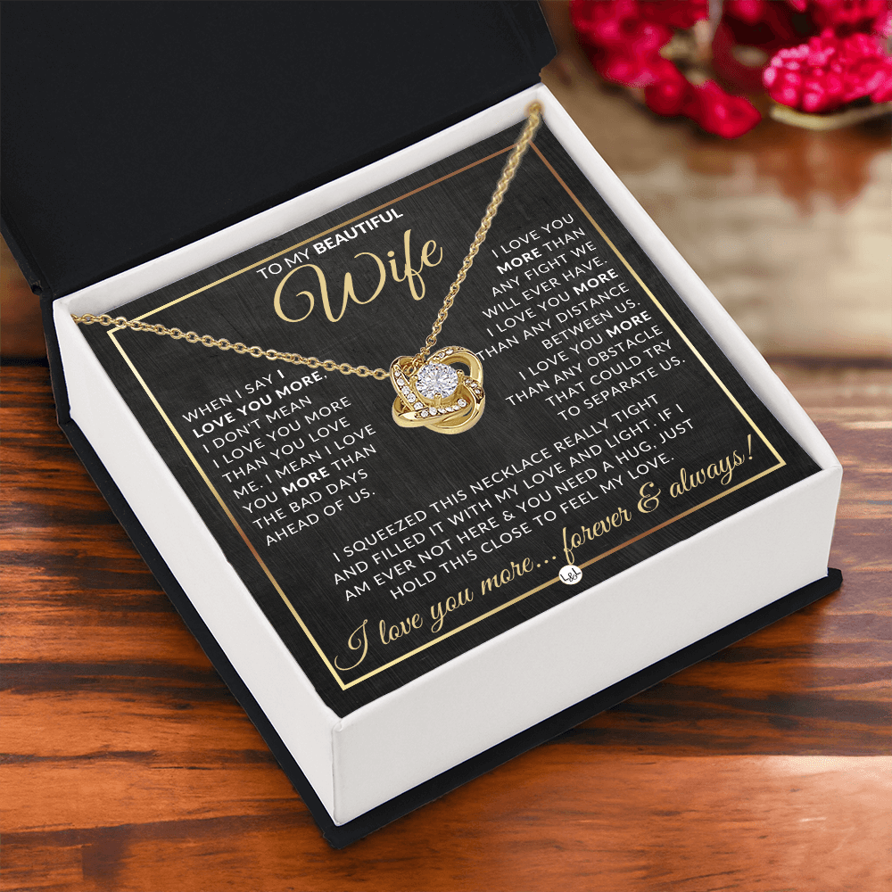 To My Beautiful Wife - Pendant Necklace - Sentimental and Romantic Christmas Gift, Valentine's Day, Birthday, Anniversary