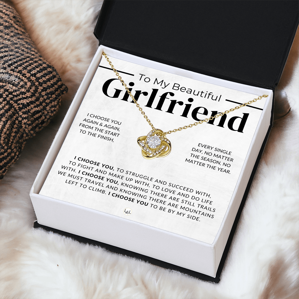 My Beautiful Girlfriend - I Choose You - Thoughtful and Romantic Gift for Her - Soulmate Necklace - Christmas, Valentine's
