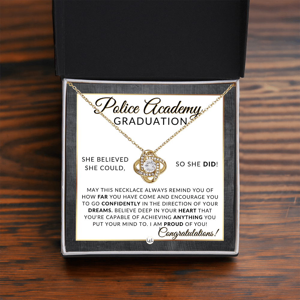 A - Police Academy Graduation Gifts From Her, New Female Police Officer, Law Enforcement Officer Gifts, - Meaningful Milestone Necklace - 2025 Graduation Gift For Her - Liliana and Liam